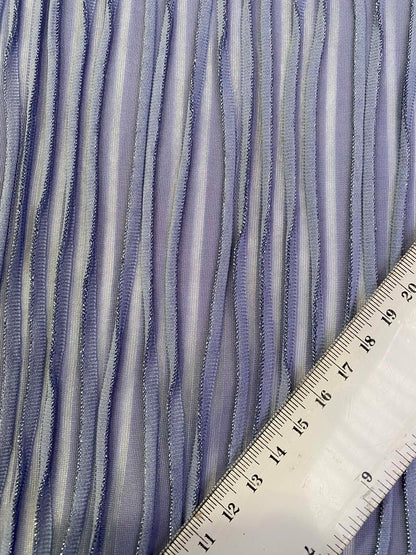 Wedgewood - Blue/Silver - Designer Plisse - 60"Wide - Sold By The Metre