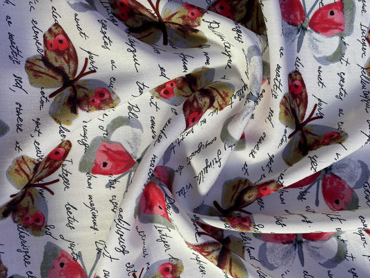 Viscose - Cream/Pink/Grey/Brown - 57"Wide - Sold By The Metre
