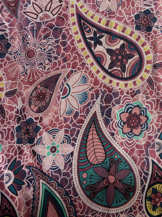 Viscose - Pink/Grey/Cream/Brown - 57"Wide - Sold By The Metre