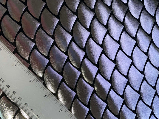 Fish Scale 92% Polyester 8% Elastane - Silver - 58"Wide - Sold By The Metre