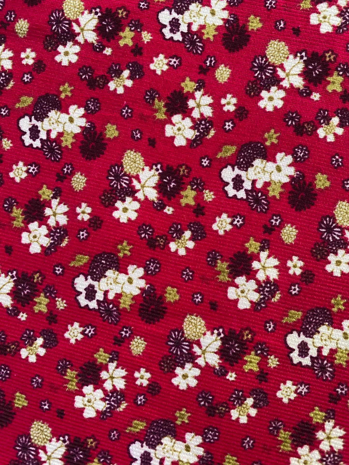 Printed Needlecord 100% Cotton - Pink/Green/Plum/White - 44"Wide - Sold By The Metre