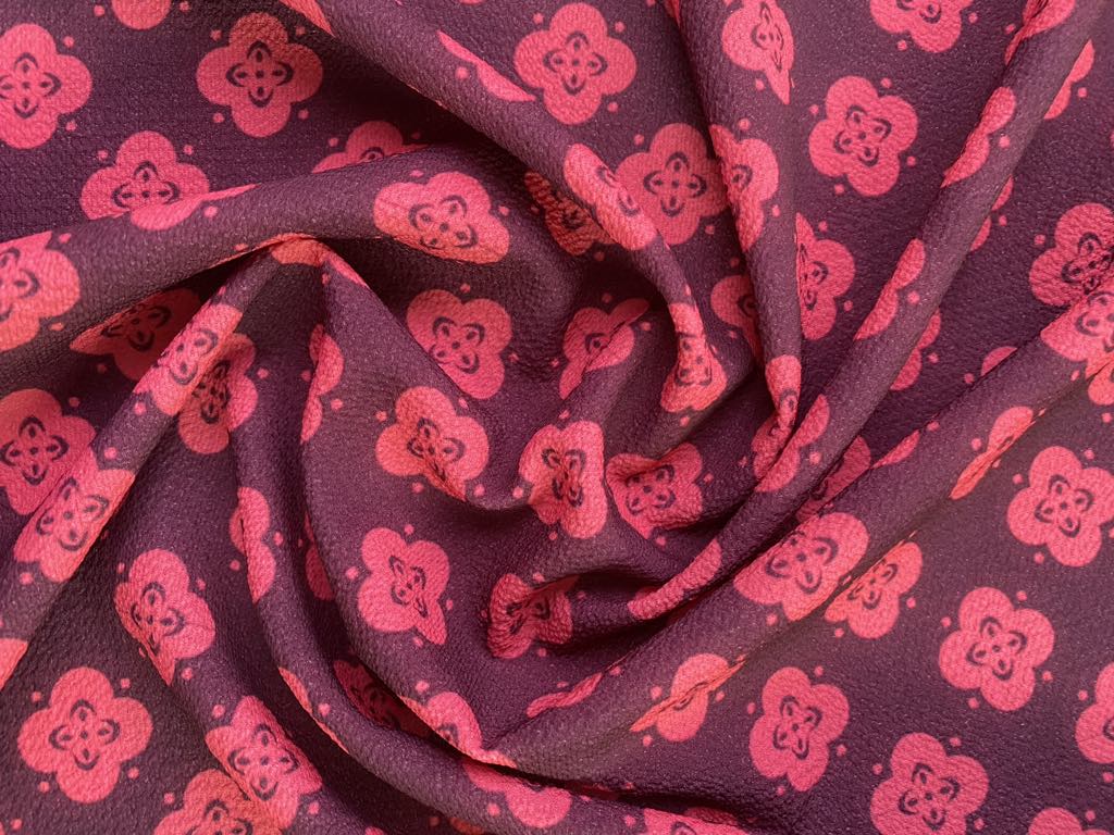 Crepe - Purple/Pink - 60" Wide - Sold By The Metre