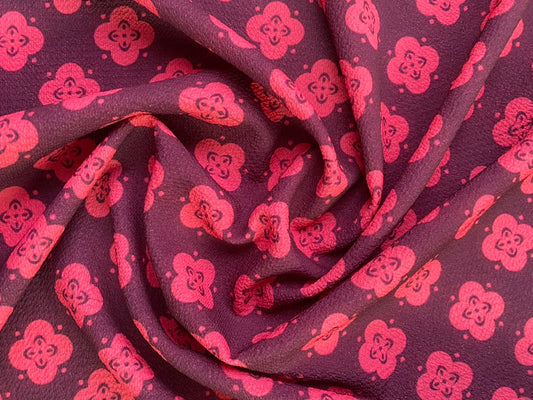Crepe - Purple/Pink - 60" Wide - Sold By The Metre