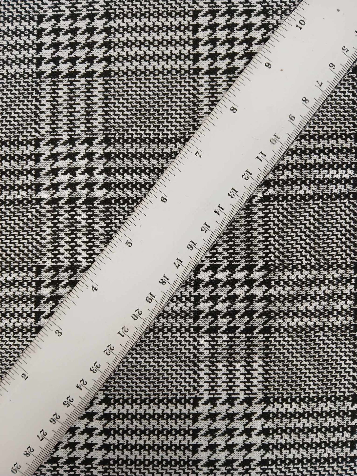 Knitted Jacquard - Check - Black/White - 58" Wide - Sold By the Metre