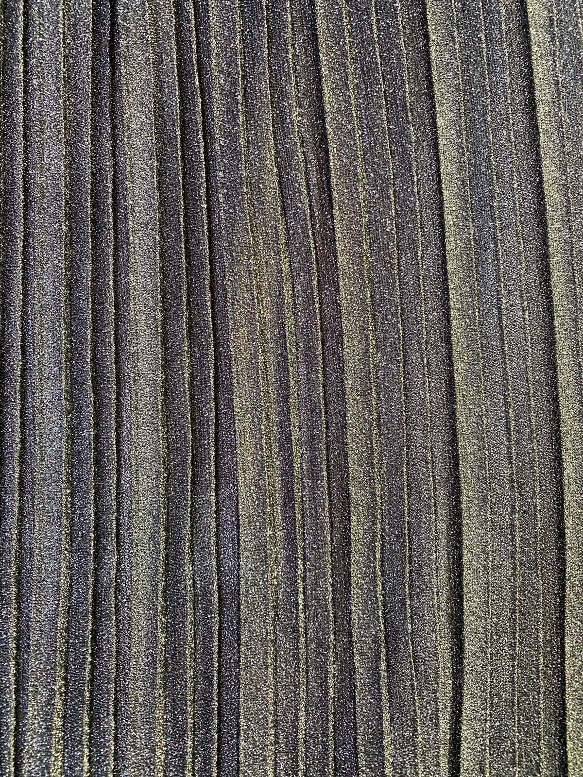 Black Metallic Big Pleat Fabric with Lycra - 60" Wide, £2.99 per Metre