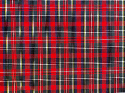 100% Cotton Tartan - Red/Green/Blue/Yellow/White - 59"Wide - Sold By The Metre