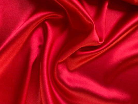 Poly Satin - Red - 58" Wide - Sold By The Metre