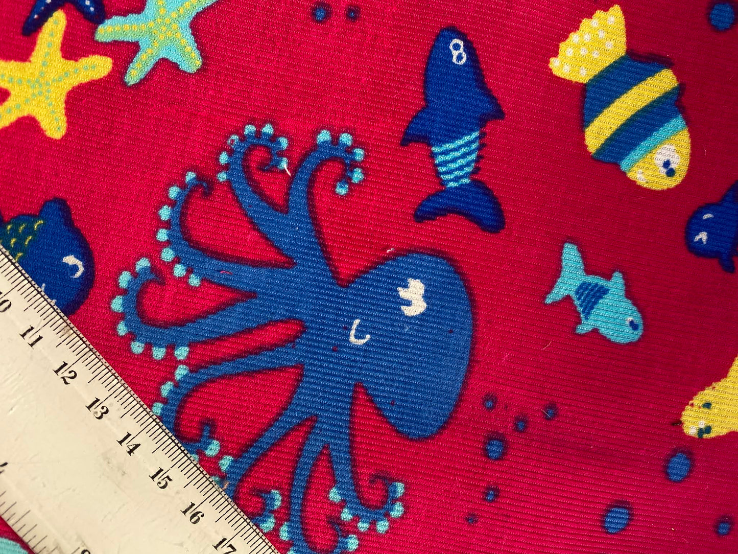 Printed Needlecord 100% Cotton - Pink/Blue/Yellow - 44"Wide - Sold By The Metre