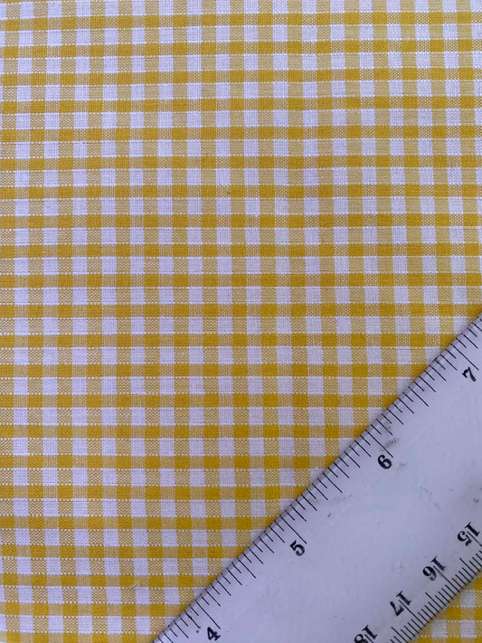 100% Cotton Gingham Fabric - 36" Wide - Yellow - £2.99/m