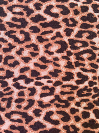 Leopard Print Cotton Fabric – Beige, Brown & Black – 60" Wide (£2.99/m)