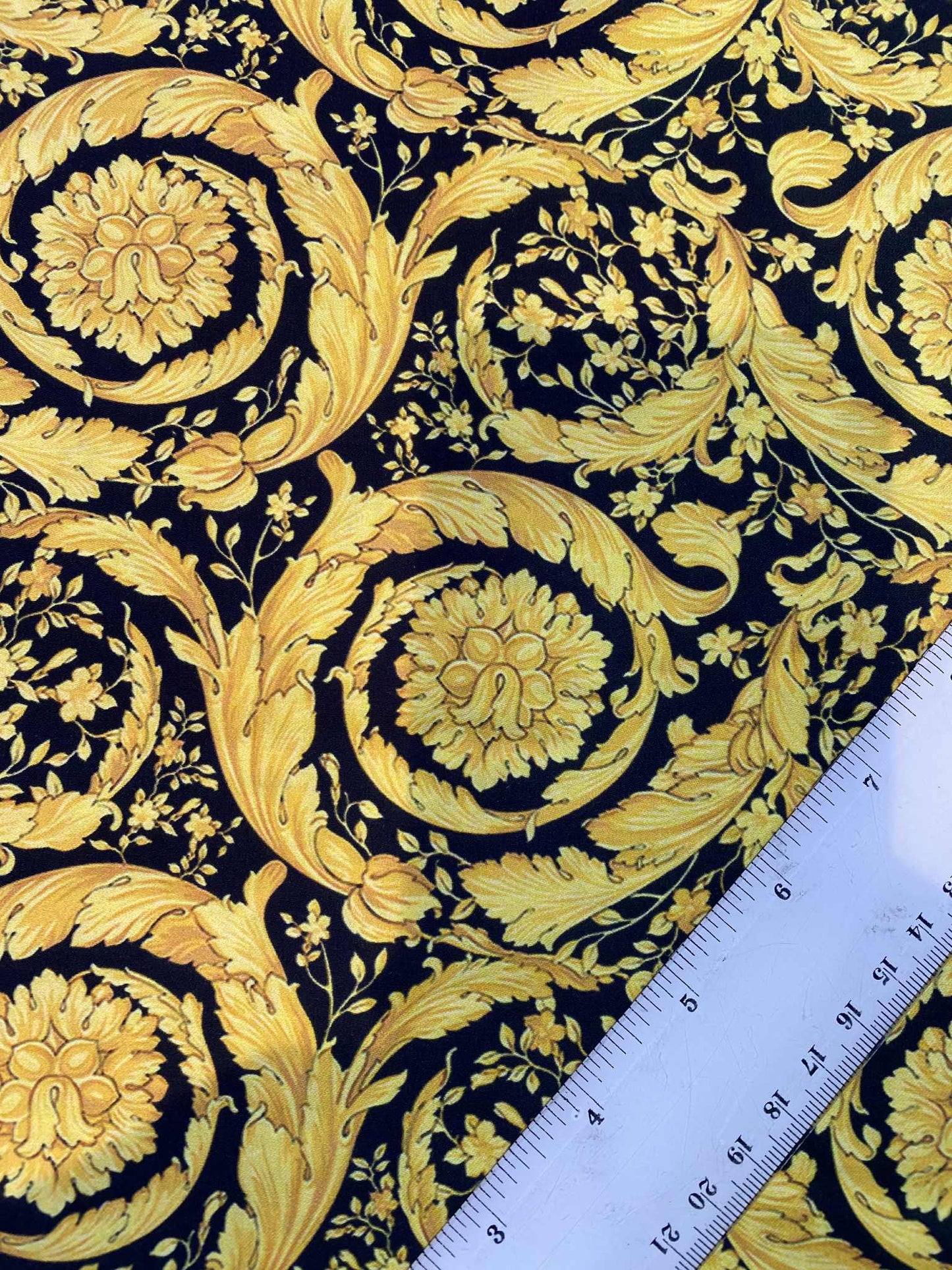 Cotton Satin - Yellow/Black - 56"Wide - Sold By The Metre