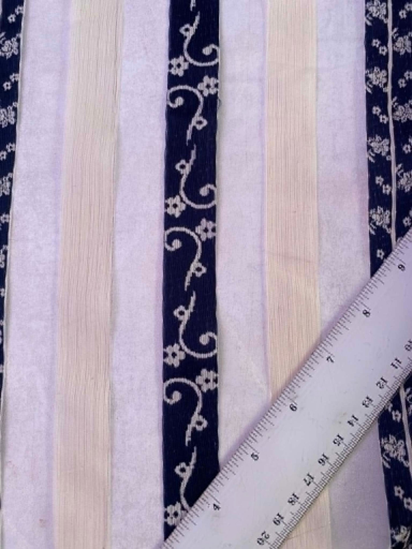 Cotton Organza - White/Navy - 63" Wide - Sold by the Metre