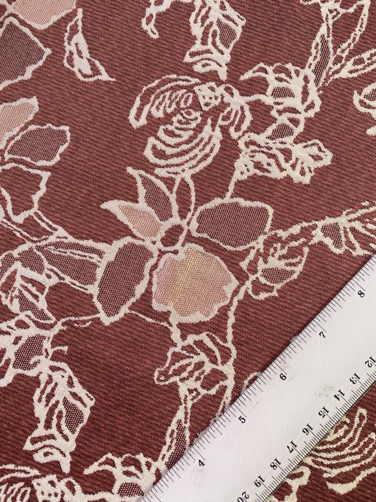 Brocade - Rust/Peach/Cream - 63" Wide - Sold By The Metre