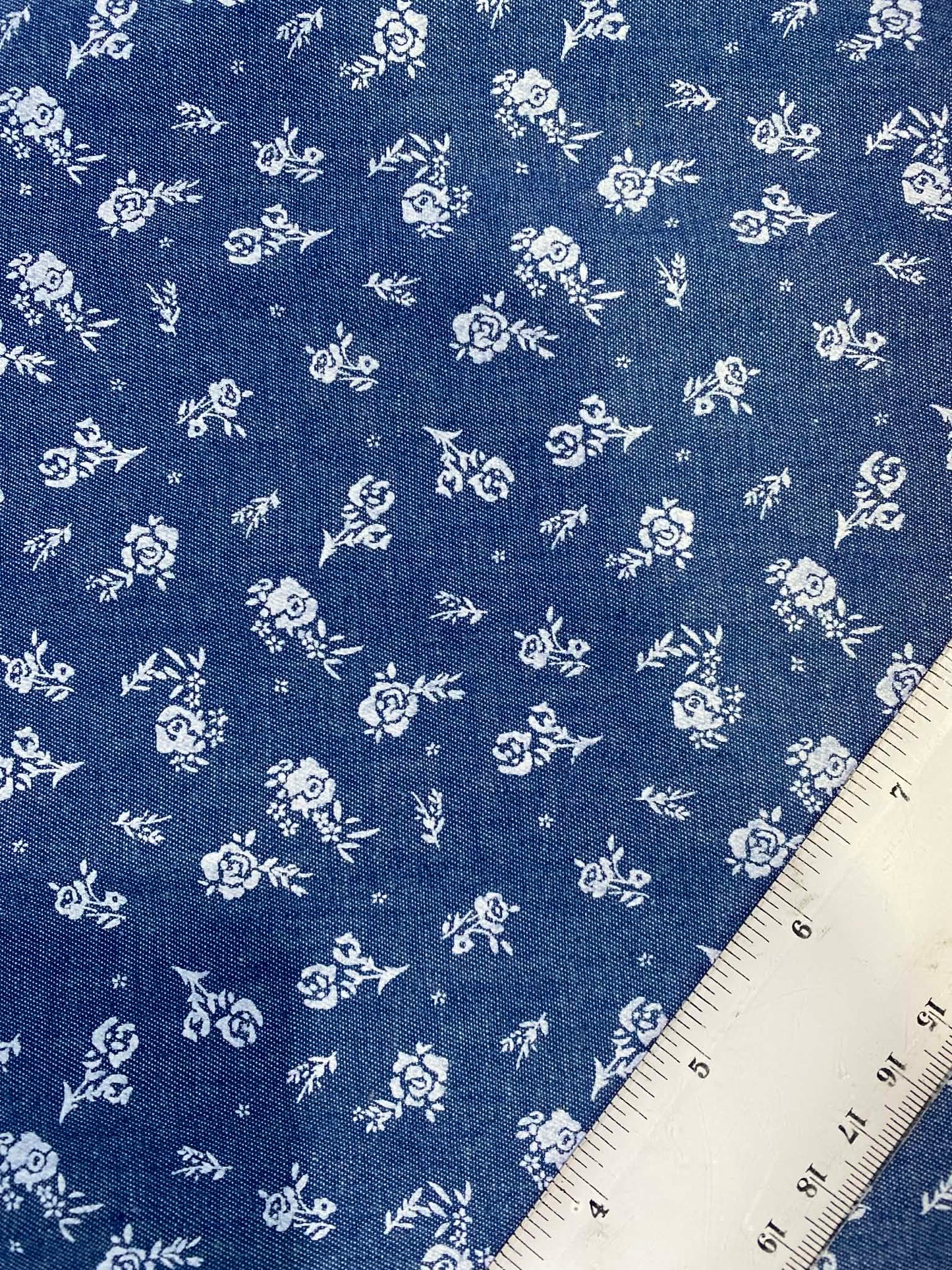 100% Cotton Denim/Chambray - Blue/White - 60"Wide - Sold By The Metre
