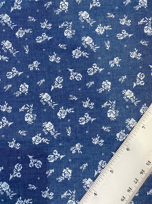 100% Cotton Denim/Chambray - Blue/White - 60"Wide - Sold By The Metre