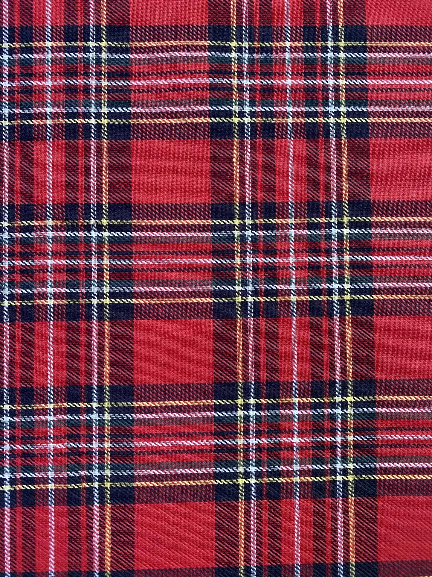 Heavy Cotton Tartan - Red/Yellow/Black/White - 63"Wide - Sold By The Metre