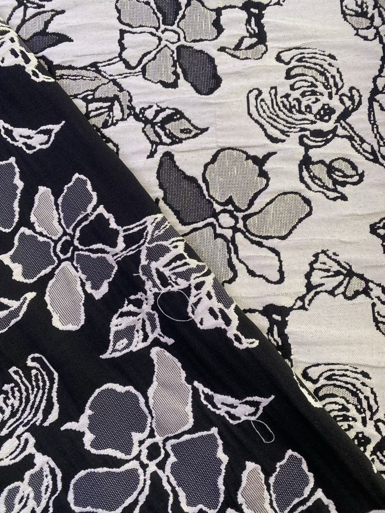 Brocade - Navy/Silver/Cream - 63" Wide - Sold By The Metre