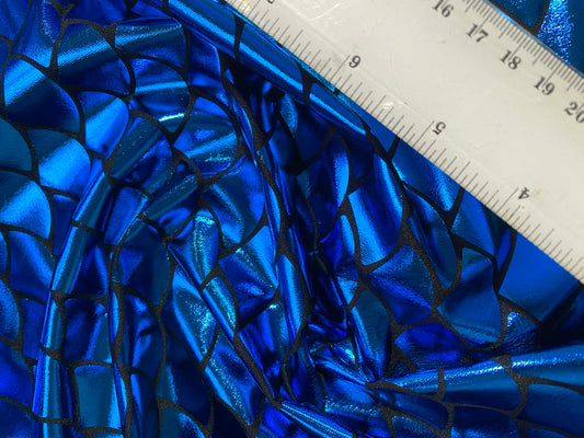 Fish Scale 92% Polyester 8% Elastane - Bright Blue - 58"Wide - Sold By The Metre