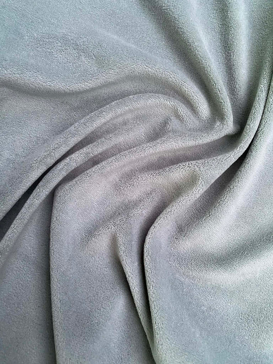 Terry Velour - Blue/Grey - 64"Wide - Sold By The Metre