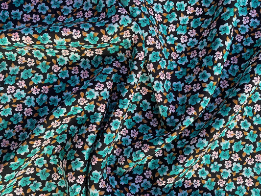 Viscose - Green/Pink/Black/Mustard - 57"Wide - Sold By The Metre