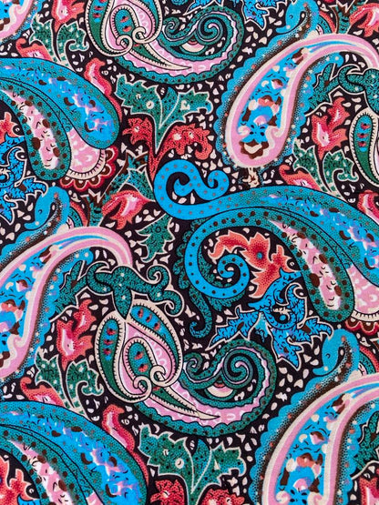 Viscose - Blue/Pink/Turquoise - 57" Wide - Sold By The Metre