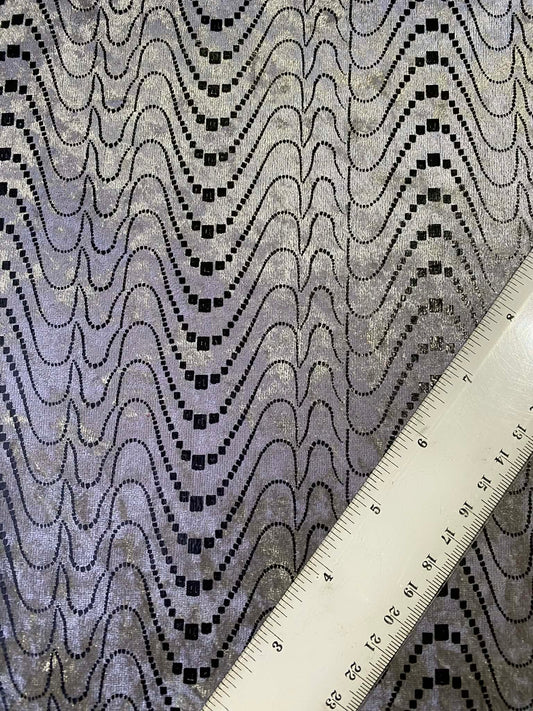 Printed Velvet - Silver  60"Wide - Sold By The Metre