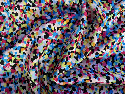 Viscose - Pink/Blue/Yellow/Black/Orange - 57"Wide - Sold By The Metre