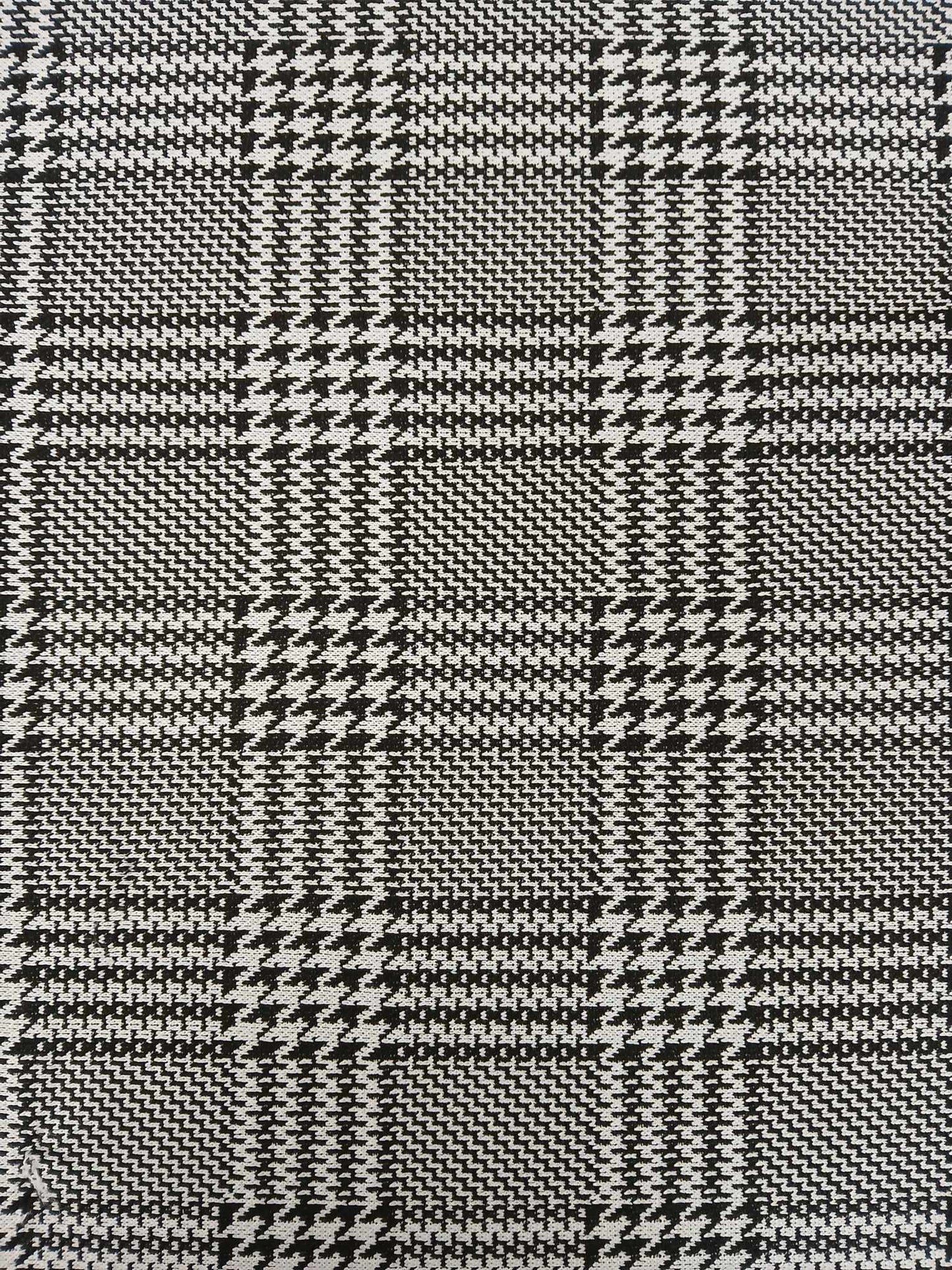 Knitted Jacquard - Check - Black/White - 58" Wide - Sold By the Metre