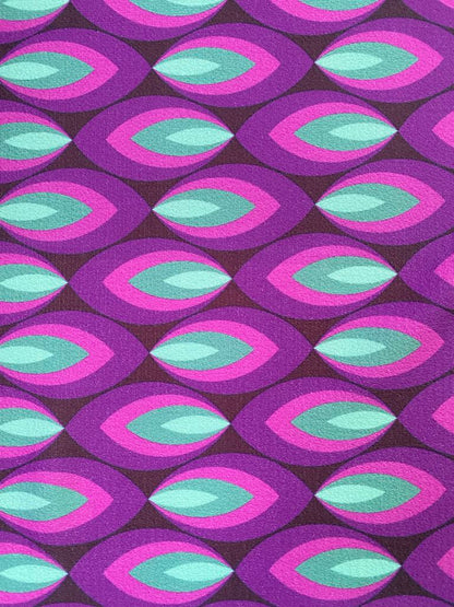 Crepe - Purple/Green/Black - 60" Wide - Sold By The Metre