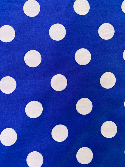 Cotton Spandex 97%/3%- Royal Blue/White - 58"Wide - Sold By The Metre