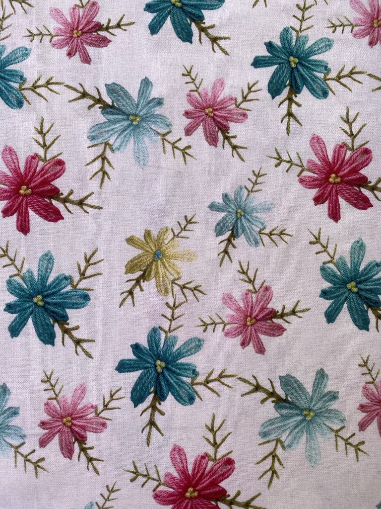 100% Cotton - Pink/Yellow/Teal - 44" Wide - Sold By The Metre