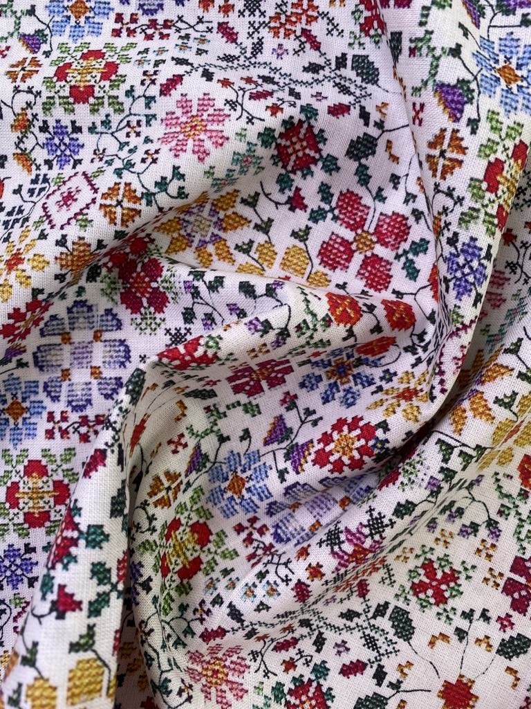 100% Cotton - Red/Orange/Blue/Yellow - 44" Wide - Sold By The Metre
