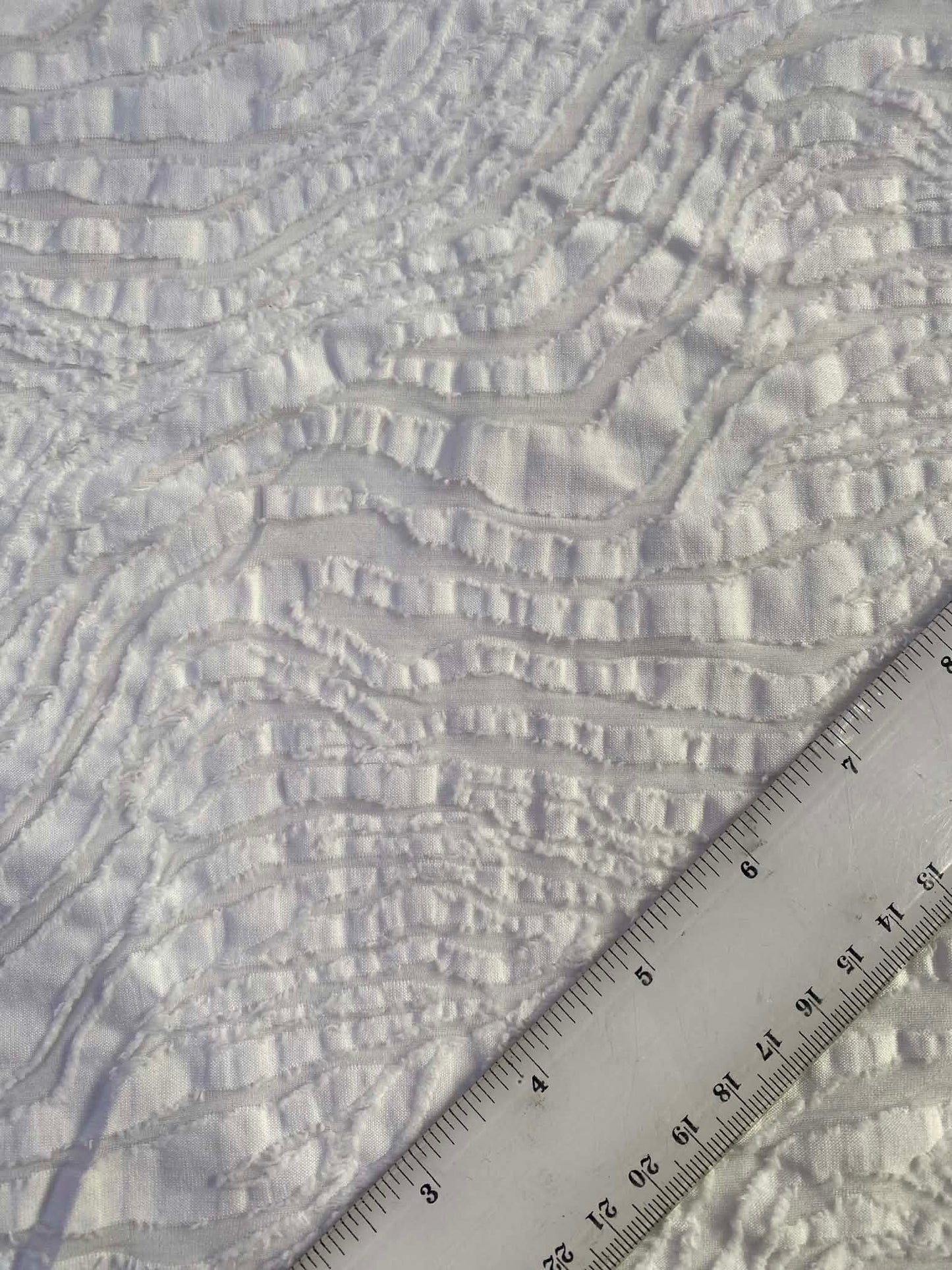 Knitted Uragari Burnout - Ivory - 60"Wide - Sold By The Metre