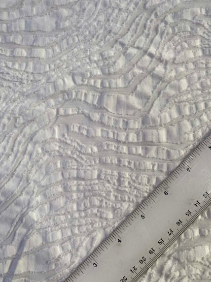 Knitted Uragari Burnout - Ivory - 60"Wide - Sold By The Metre