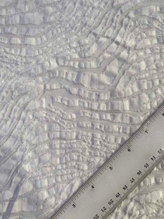 Knitted Uragari Burnout - Ivory - 60"Wide - Sold By The Metre