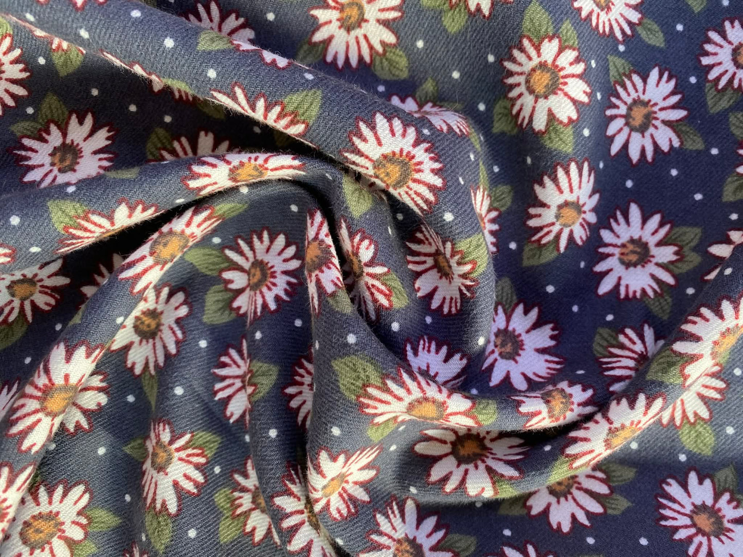 Printed Needlecord 100% Cotton - Grey/Green/White - 57"Wide - Sold By The Metre