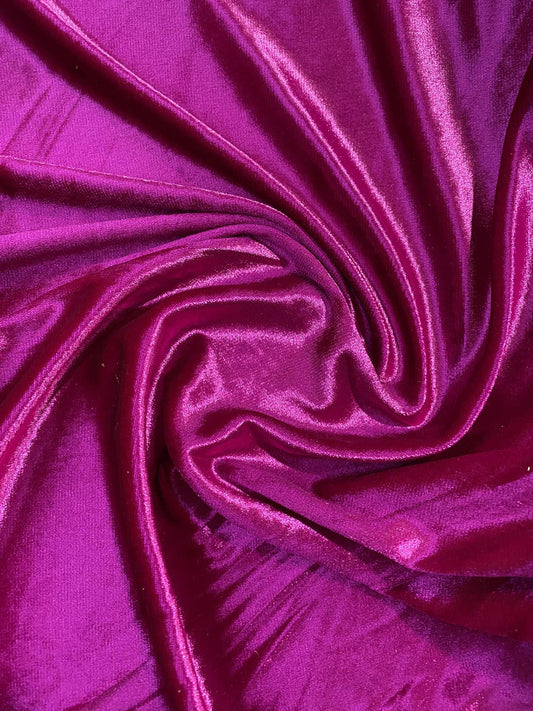 Spandex Velvet - Deep Pink - 59"Wide - Sold By The Metre