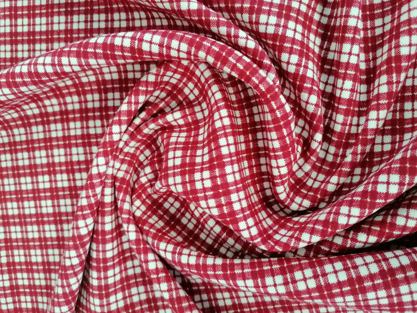 Cotton Interlock - Burgundy/White - 60" Wide - Sold By The Metre