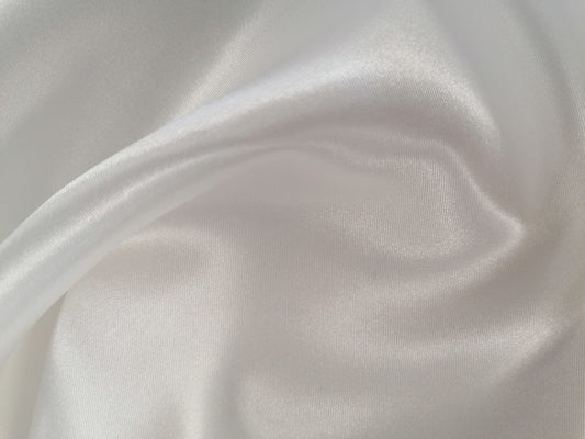 Poly Satin - White - 58" Wide - Sold By The Metre