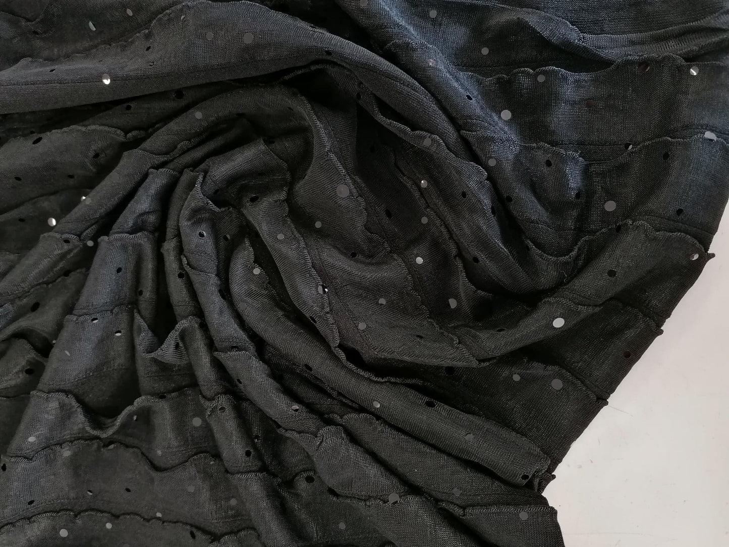 Clearance - Flamenco w/ Sequins - Black - 57" Wide - Sold As A 3 Metre Piece