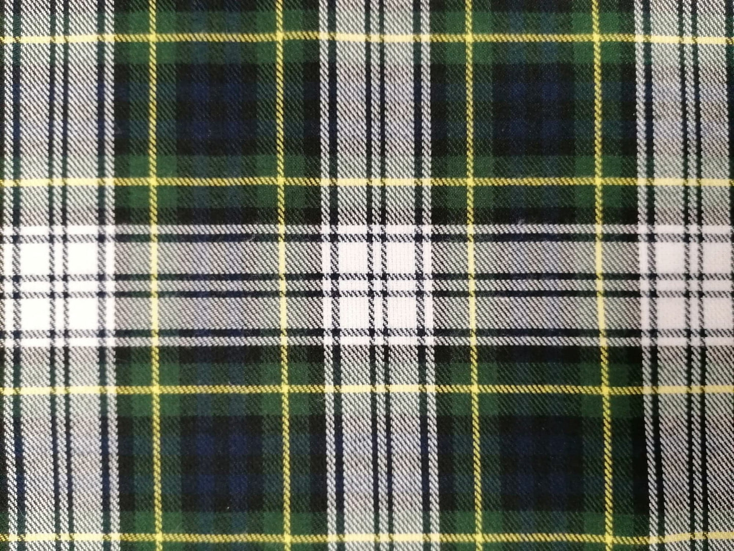 Poly Viscose Suiting - Tartan - Green/Yellow/Black/White/Blue - 57" Wide - Sold By The Metre