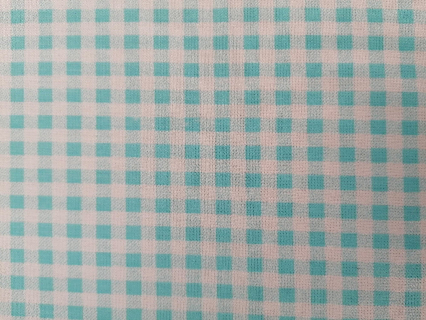 Ponte Roma - Gingham - Mint/White - 58" Wide - Sold By The Metre