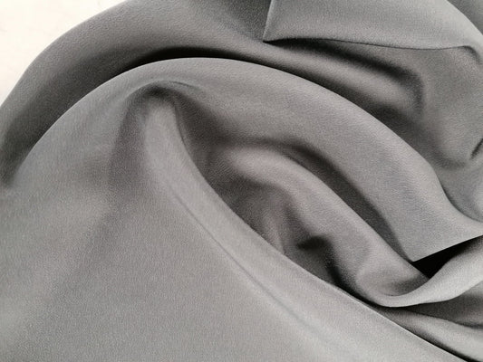 Crepe de Chine Soft Touch - Grey - 58" Wide - Sold By The Metre