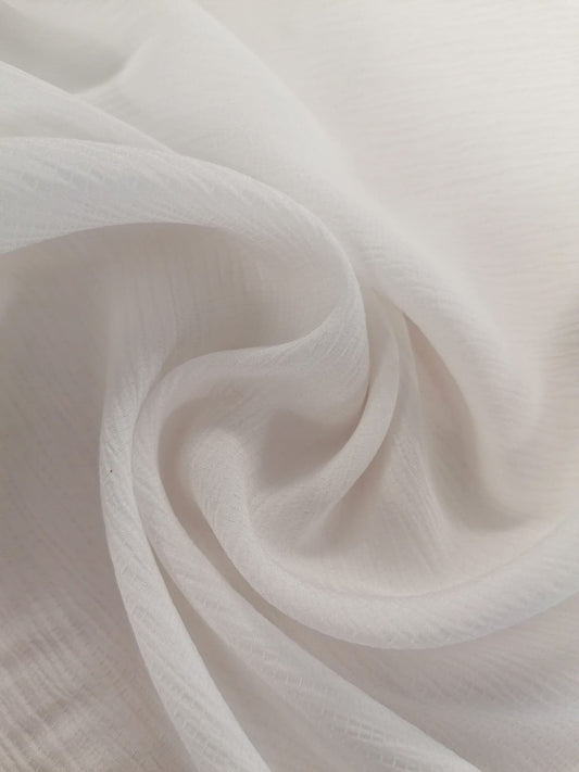 Crinkle Satin - White - 59" Wide - Sold By The Metre
