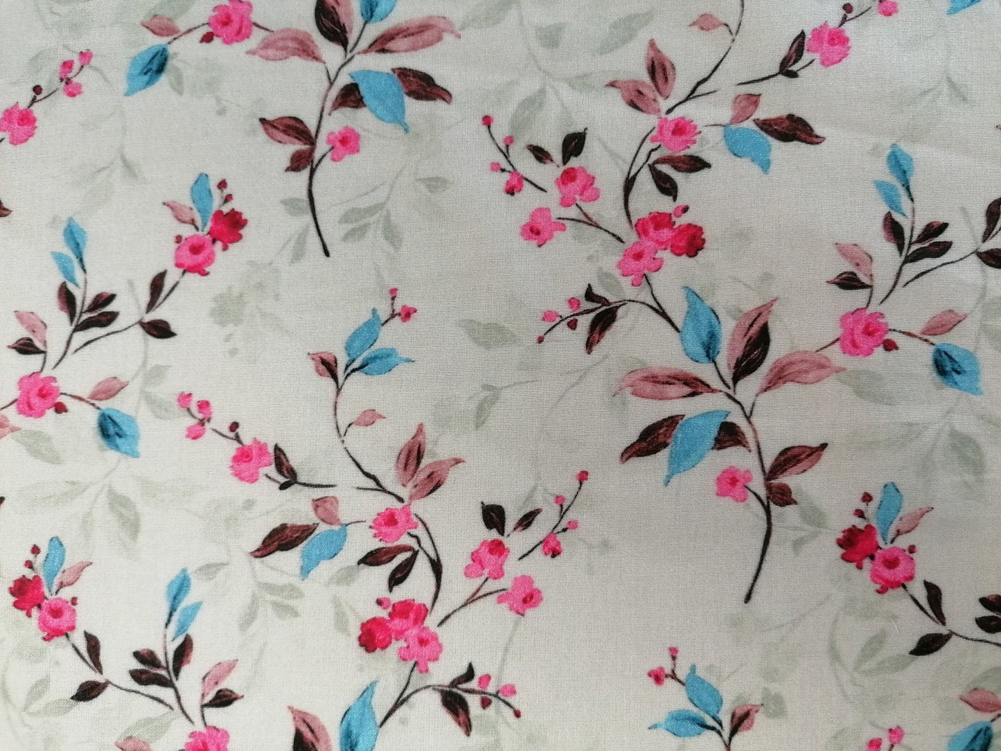 Cotton Lawn - Mint/Blue/Pink - 55" Wide - Sold By The Metre