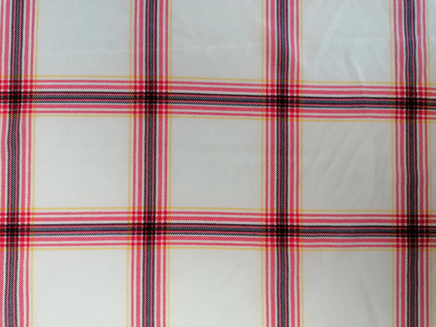 Polyester Woven Soft Touch - Check - White/Pink/Red/Blue/Yellow - 59" Wide - Sold By The Metre