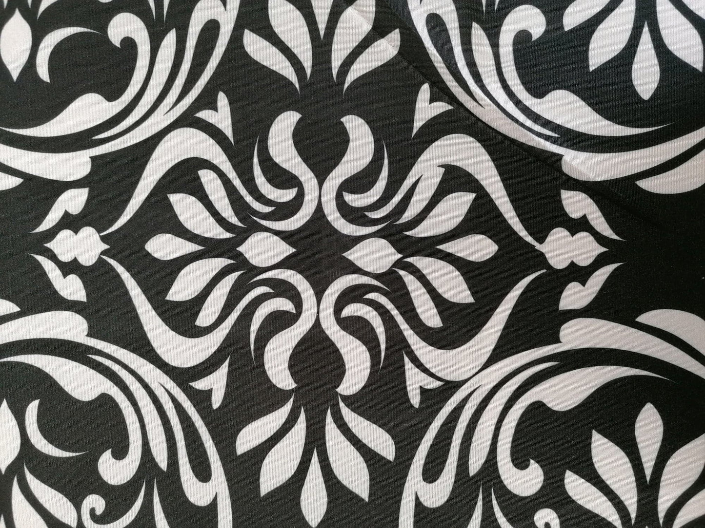 Poly Lycra - Black/White - 58" Wide - Sold By The Metre