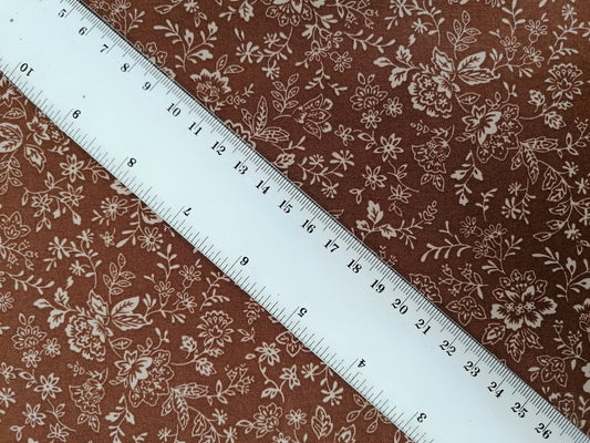 100% Cotton - Crafting & Quilting - Chocolate/Cream - 44" Wide - Sold By The Metre