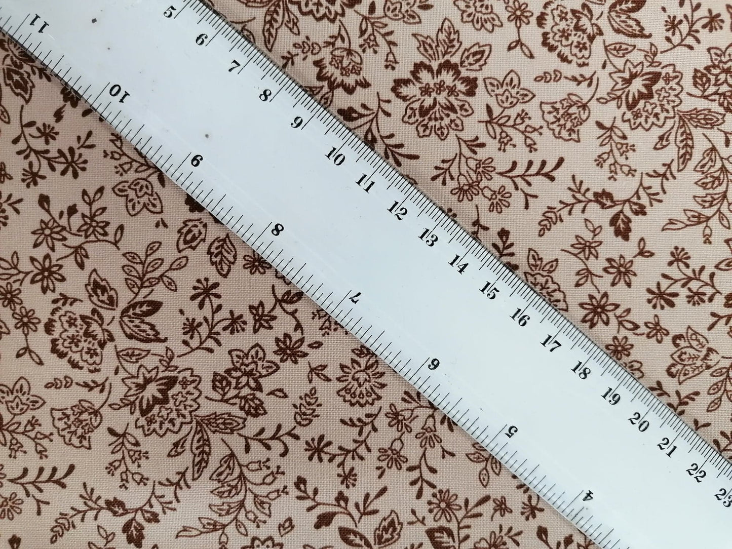 100% Cotton - Crafting & Quilting - Beige/Dark Brown - 44" Wide - Sold By The Metre