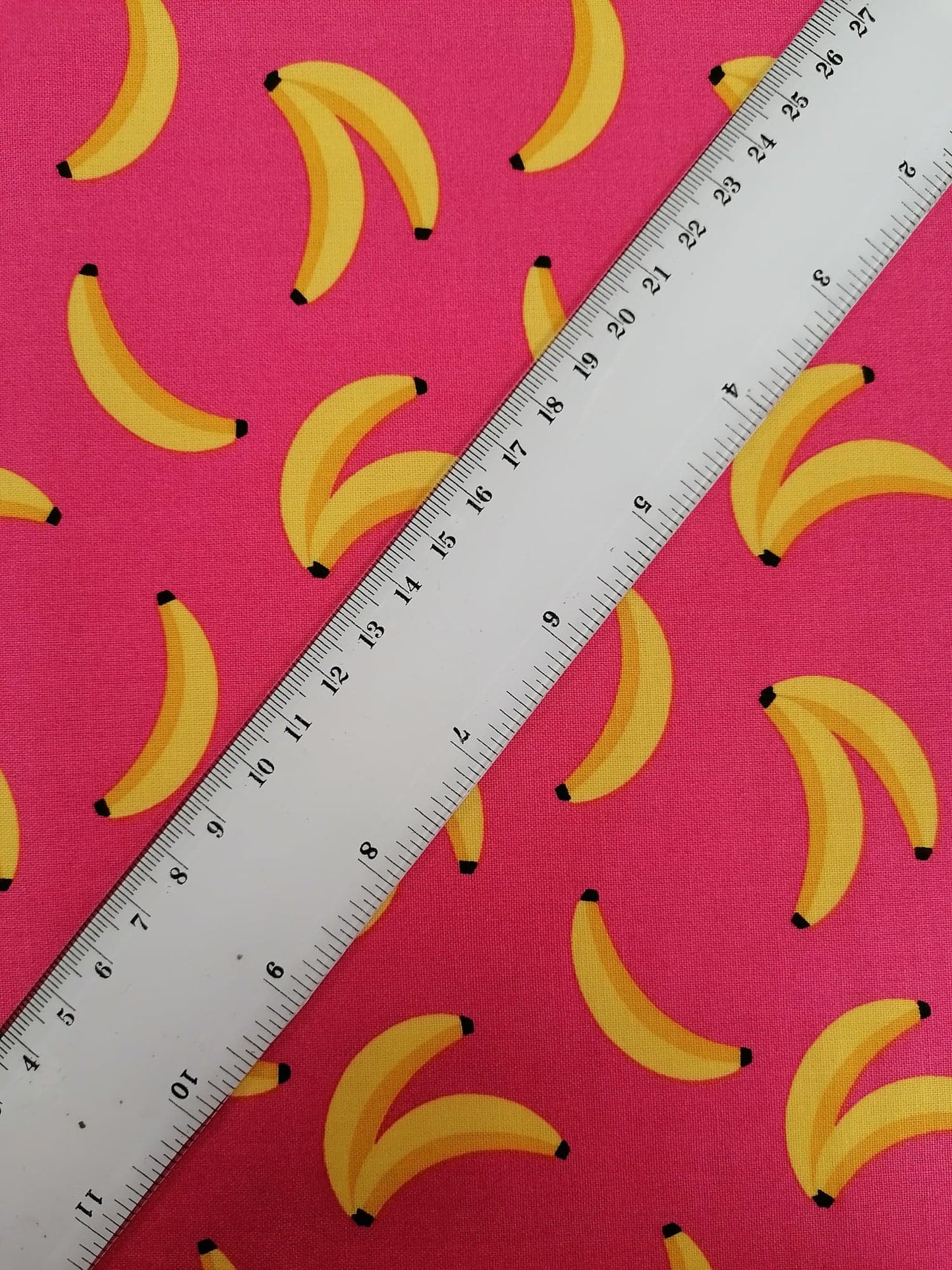 100% Cotton - Crafting & Quilting - Bananas - Pink/Yellow - 44" Wide - Sold By The Metre